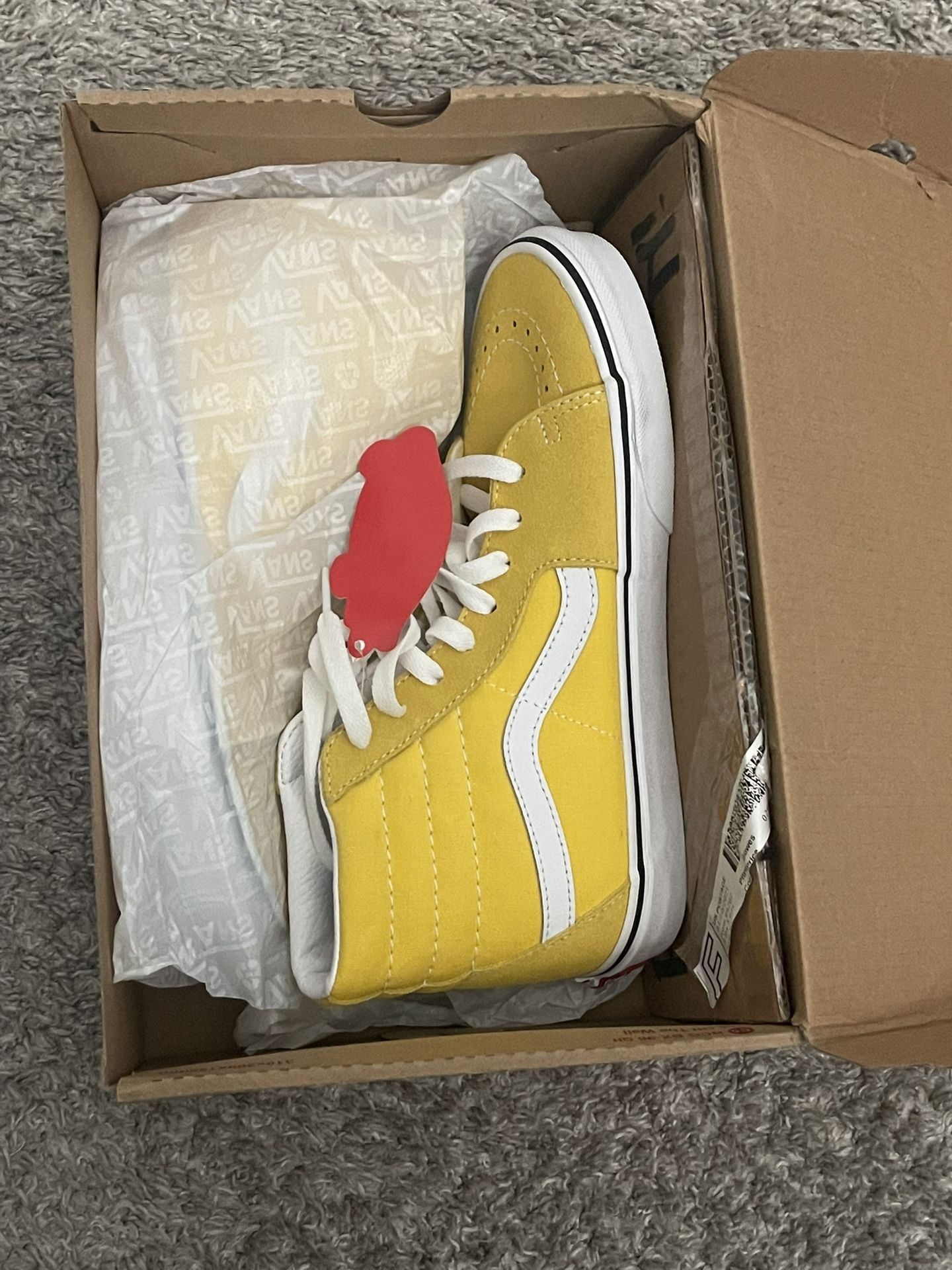 Yellow Vans High top Women 7.5 Men 6.0