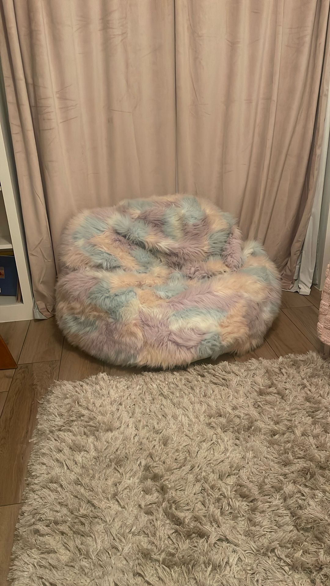 Pottery Barn Large Unicorn Faux Fur Bean Bag Chair Slipcover Only
