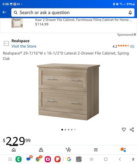 Realspace 2-drawer File Cabinet