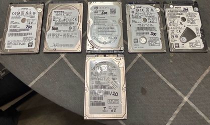 500gb, 120gb HDs