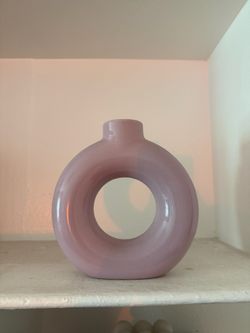 Purple Ceramic Circle Sculpture/Vase