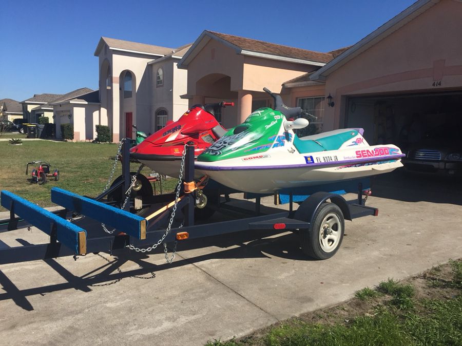 Triple trailer jet ski heavy dutty for sale or trade can be used as a boat trailer too