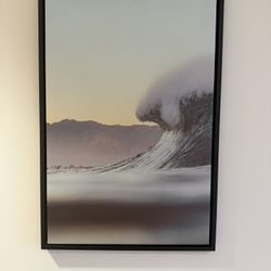Waves  Black Framed Wall Canvas