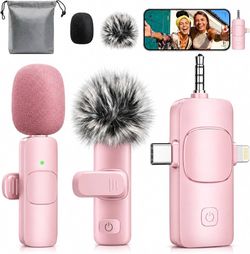 Brand new in box 3-in-1 Mini Microphone for iPhone: Wireless Lavalier Microphone with 80ft Range & 15H Battery - Noise Reduction Lapel Mic, Real-Time