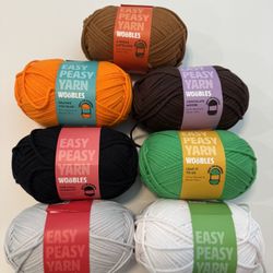 Woobles Easy Peasy Yarn for Beginners with Easy-to-See Stitches - Crochet & Knitting Yarn. 