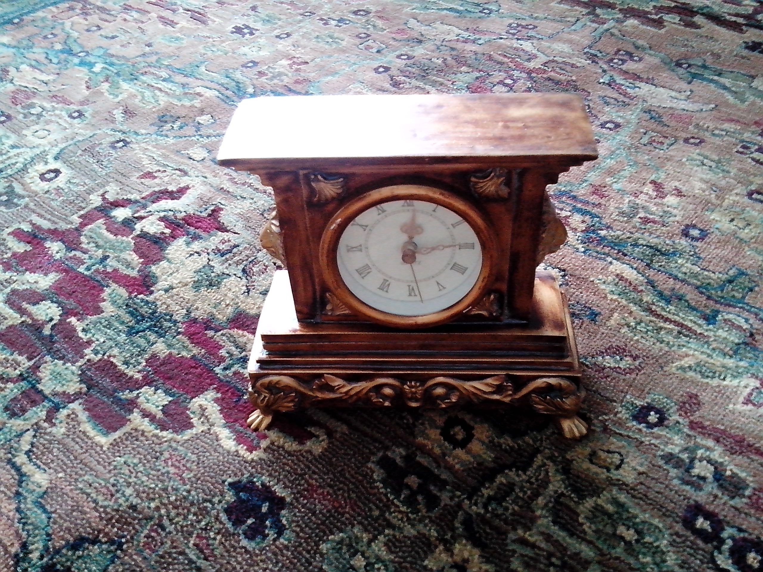 Vintage and Antique Gorgeous Mantel Clock with Lion Heads