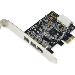 SY-PEX30016 3 Port IEEE 1394 Firewire 1394B & 1394A PCIe 1.1 x1 Card TI XIO22...
