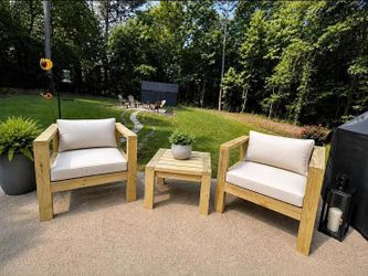 Handmade 3-Piece Outdoor Wood Patio Set