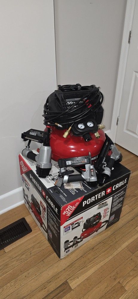 6 Gal. Portable Electric Air Compressor with 16-Gauge, 18 Gauge and 23-Gauge Nailer 3 Tool Combo Kit
