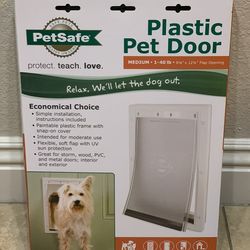 NEW PetSafe Plastic Pet Door - Flap Dimensions 8 1/8" W x 12 1/4" H - Outer Frame 10 1/2’” W  x  15” H