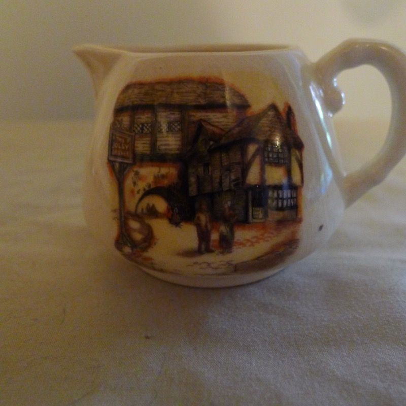 Vintage Sandland Ware Lancaster/Hanley England Stacking Creamer LTD Numbered Creamer is about 3 inches tall 4 inches long w/ handle and 3inches with