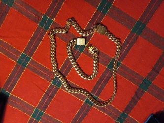 22 MM Cuban Link Chain & Bracelet /gold Filled/