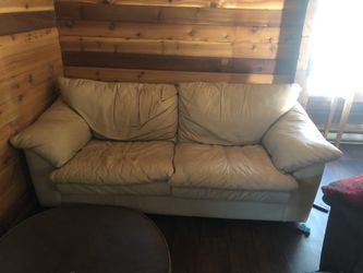 Leather tan couch