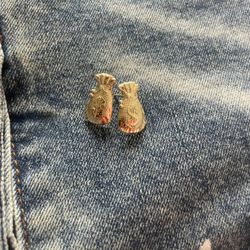 10k Moneybag Earrings 
