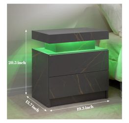 Night Stand With LED Lights And Remote + Working Desk