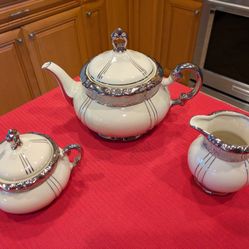 NEW  Mitterteich Platinum  Tea Set "Germany" Valentine's Day Gift