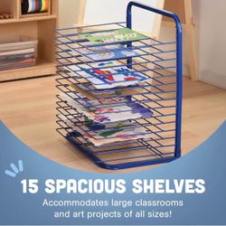 Creative Minds Marvel 15-Shelf Art Drying Rack for Classrooms and Art Studios