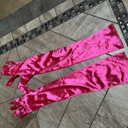 Long Satin Gloves 