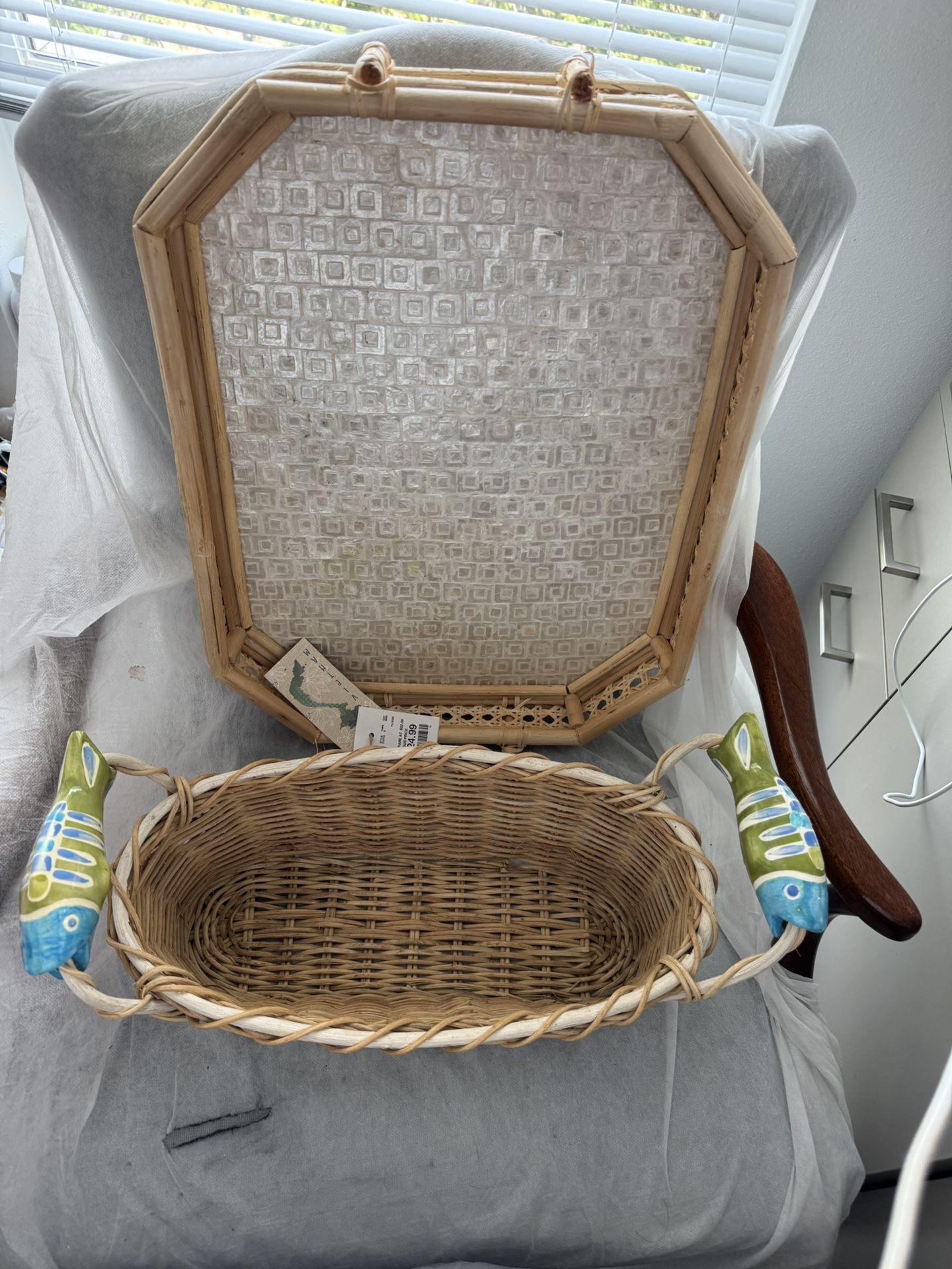 basket and tray, all for $5