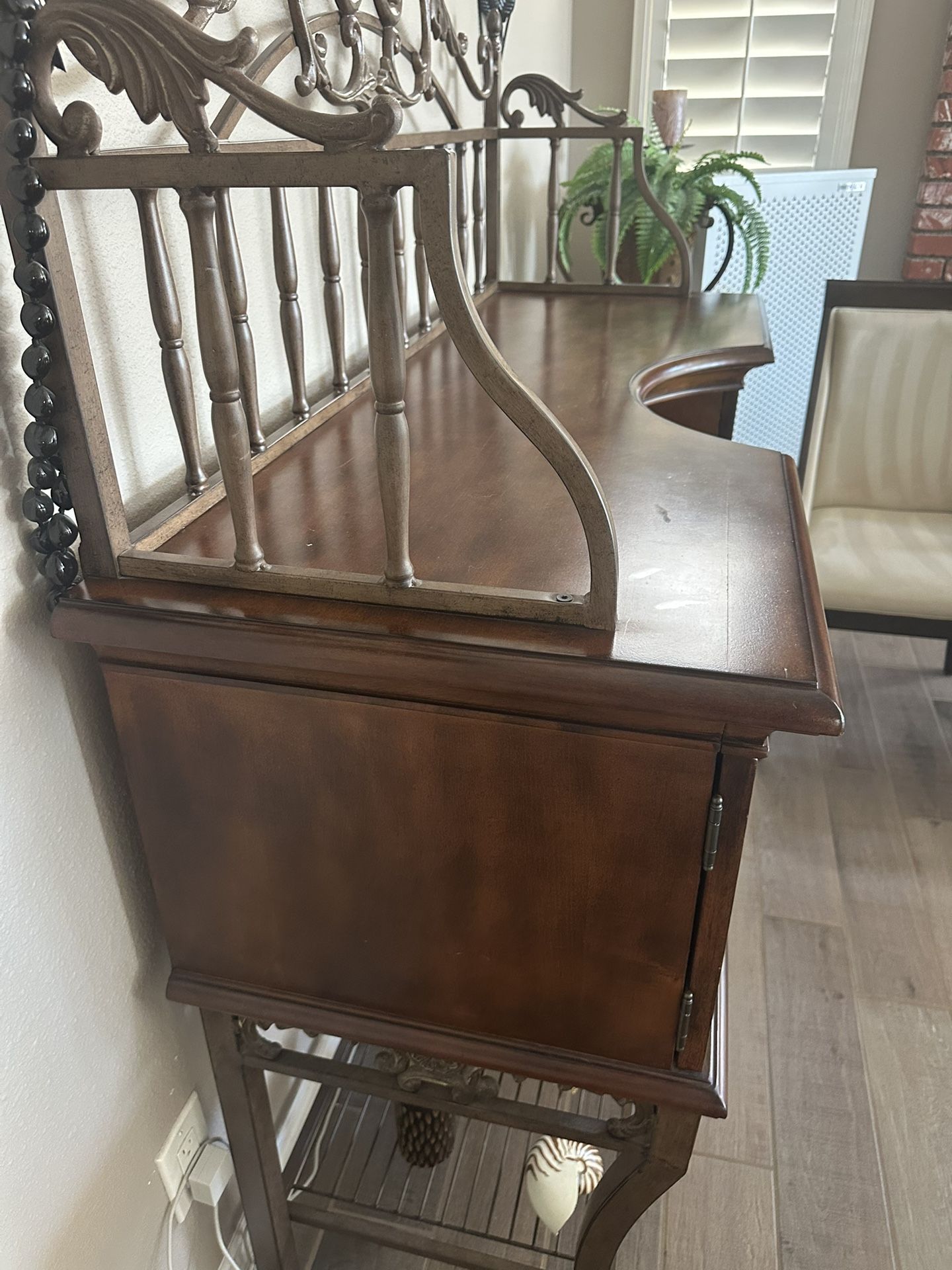 Elegant Buffet Table With Wine Rack