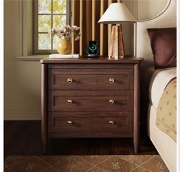 Brand new in the box- Huuger 27''H Tall Nightstands with Hidden Charging Station, 27.6" W Farmhouse Night Stand with USB-C Port, Bed Side Tables, Soli