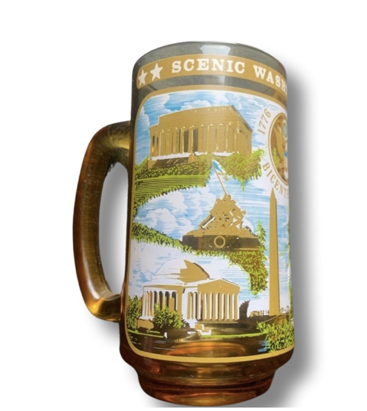 Vintage 1970s Scenic Washington D.C. Glass Mug