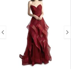 BASIX BLACK LABEL D8819L CASCADING TULLE BALLGOWN