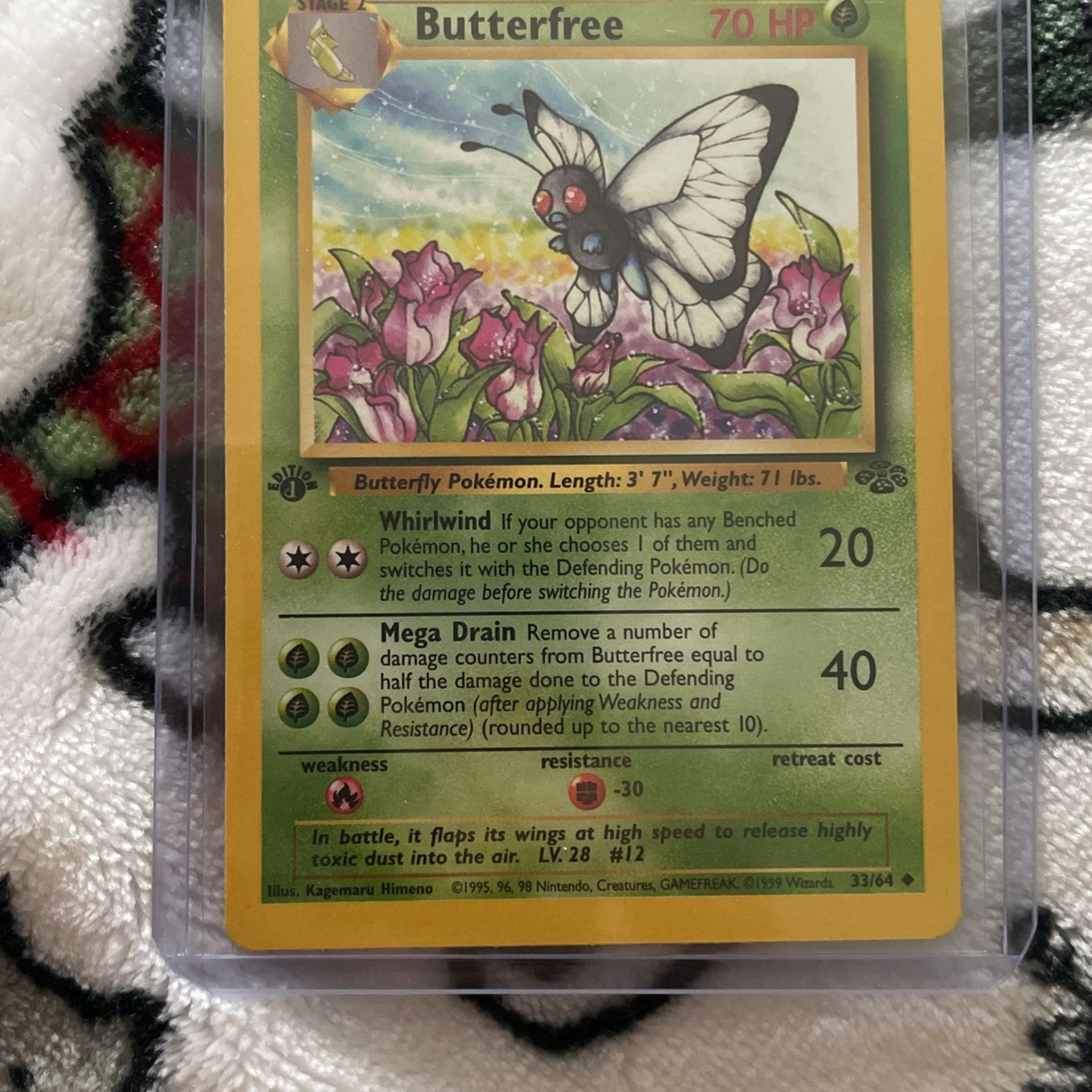 POKEMON 1999 1ST EDITION JUNGLE BUTTERFREE "d" ERROR
