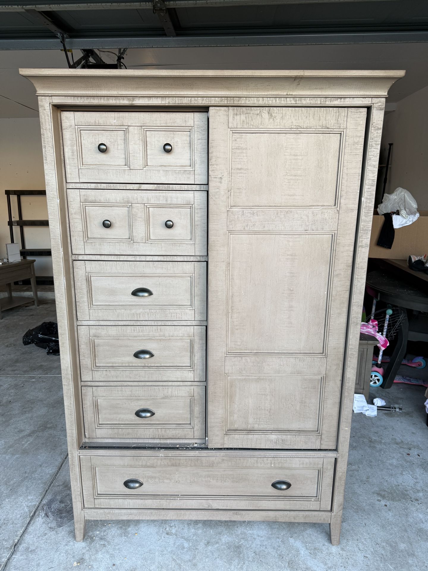 Armoire, Coffee Table, And Side Table