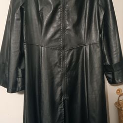 Long Faux Leather Jacket
