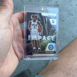 Tyrese Maxey Instant Impact Silver Prizm