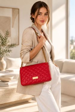 Marc Jacobs Red Quilted Chain Shoulder Bag
