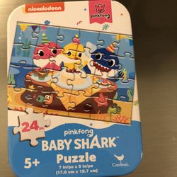 New Unopened Nickelodeon Pink Fong 24 Piece Baby Shark Puzzle 