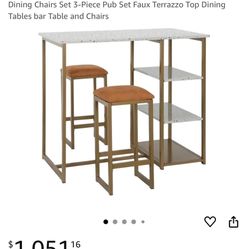 Dining chairs set 3-pieces table and chairs 
