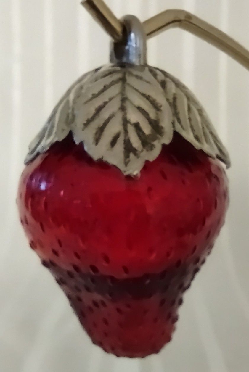 Antique Glass Strawberry Salt Shaker.