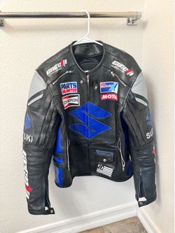 Suzuki Black Motul Motorcycle Leather jacket
