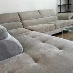 Grey Left Arm Chaise Sectional
