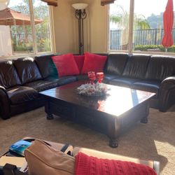 Brown Leather Sectional Sofa
