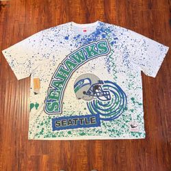 Seattle Seahawks NFL Mitchell Ness All Over Print T-Shirt Sz 4XL Brand New Read!