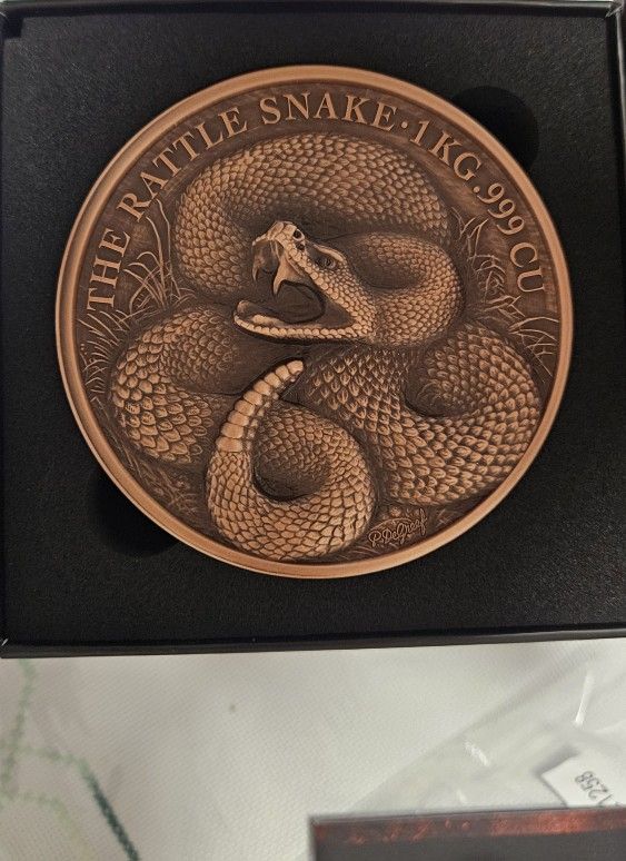 2025 Benin Lunar Year of the Snake High Relief Copper Kilo 1000 gram Coin Available