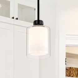 Edvivi Daley Matte Black Farmhouse Double shade Cylinder Mini Hanging Pendant light
|
Model #EPJ3365BK