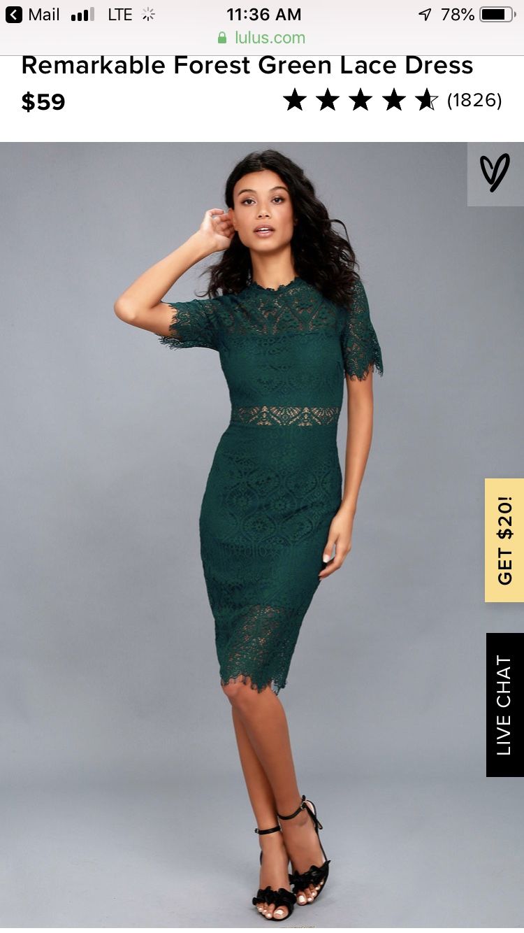 BRAND NEW Lulus Green Dress, Medium