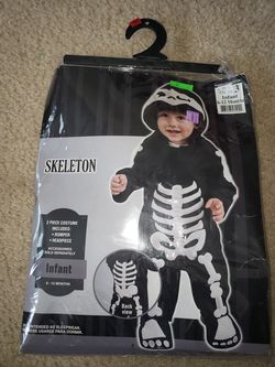 Infant baby skeleton costume