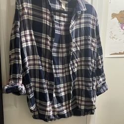 Multi Color Button Down Flannel  Shirt 
