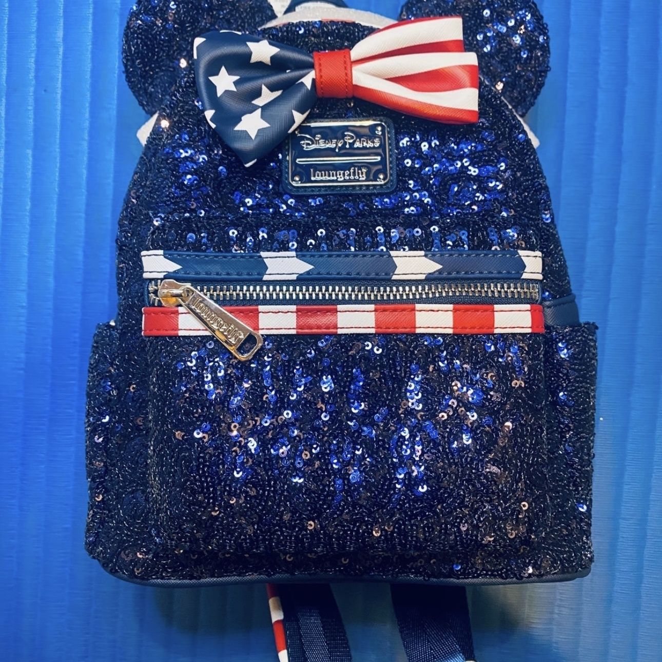 Loungefly Disney Parks Exclusive Sequin Minnie Mouse Stars and Stripes Patriotic Americana Mini Backpack NWT for Sale in Glendale AZ OfferUp