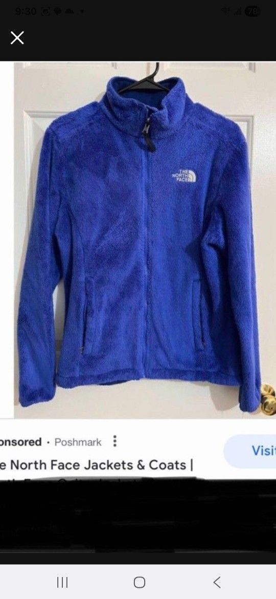GREAT The North Face Women Warm Fuzzy Fleece Fur Zipper Jacket Coat Size S