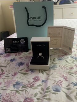 3 Ct Moissanite Engagement Ring – 14K White Gold – D Color VVS1
