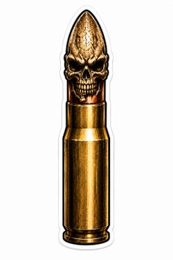 4.5” Skull 5.56 NATO Bullet Sticker Ammo Decal Tactical Die Cut Vinyl