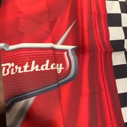 7x5 Happy Birthday Car Race Banner Backdrop