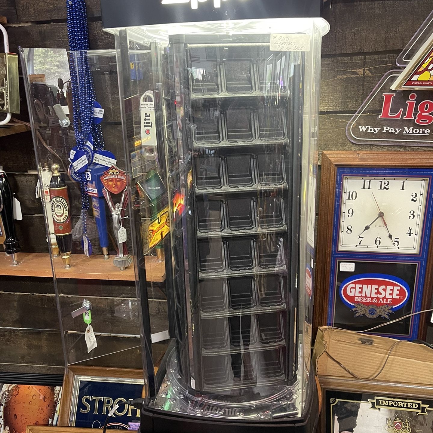 Zippo Lighter Light Up And Rotating Display Case For Sale